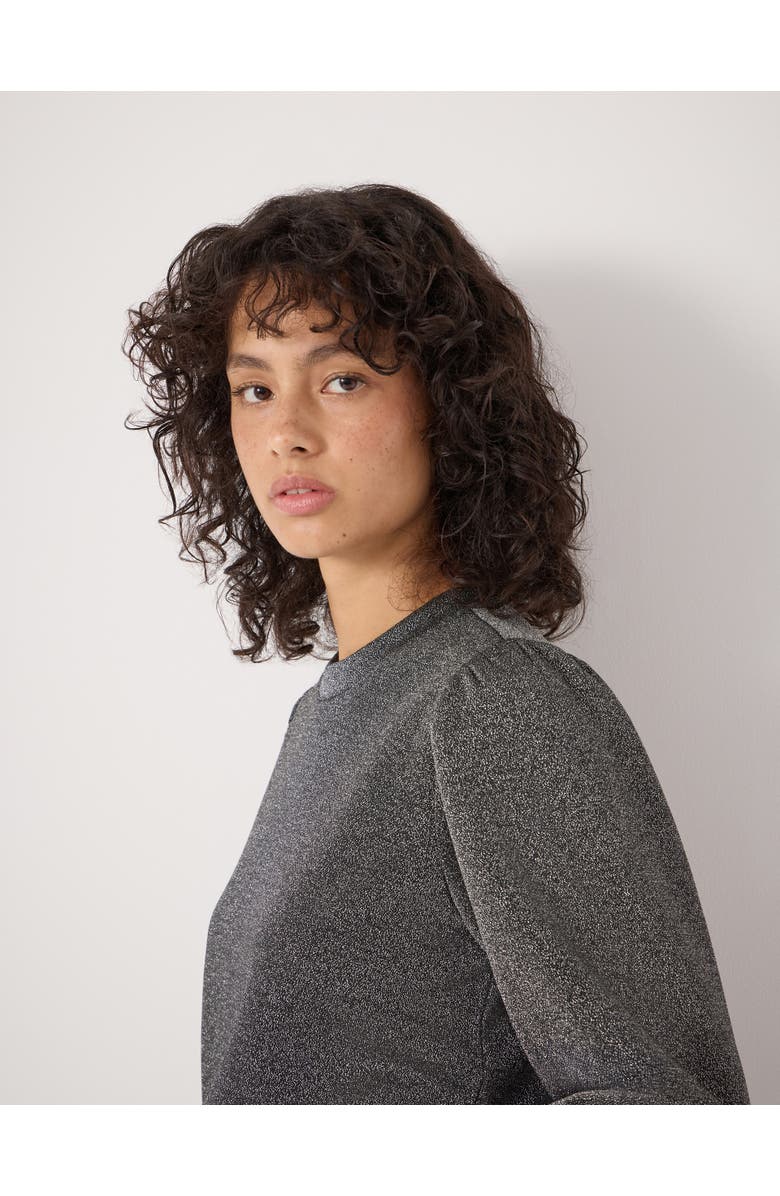 Hush Emily Sparkle Puff Sleeve Jersey Top, Alternate, color, Gunmetal Grey