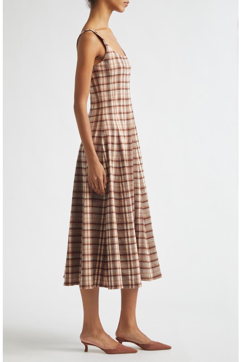 Wells Floral Stitch A-Line Midi Sundress, Alternate, color, TUSCANY PLAID