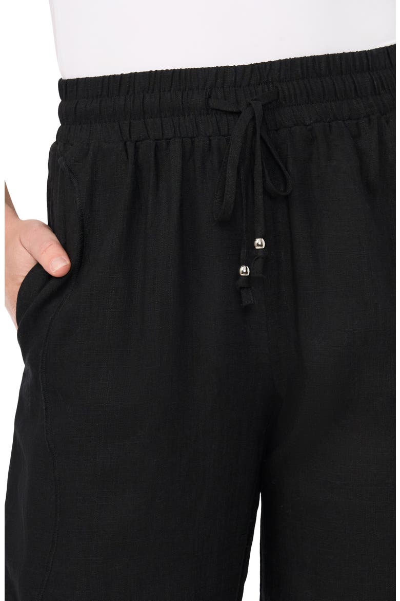 Drawstring Linen Blend Pants, Alternate, color, RICH BLACK