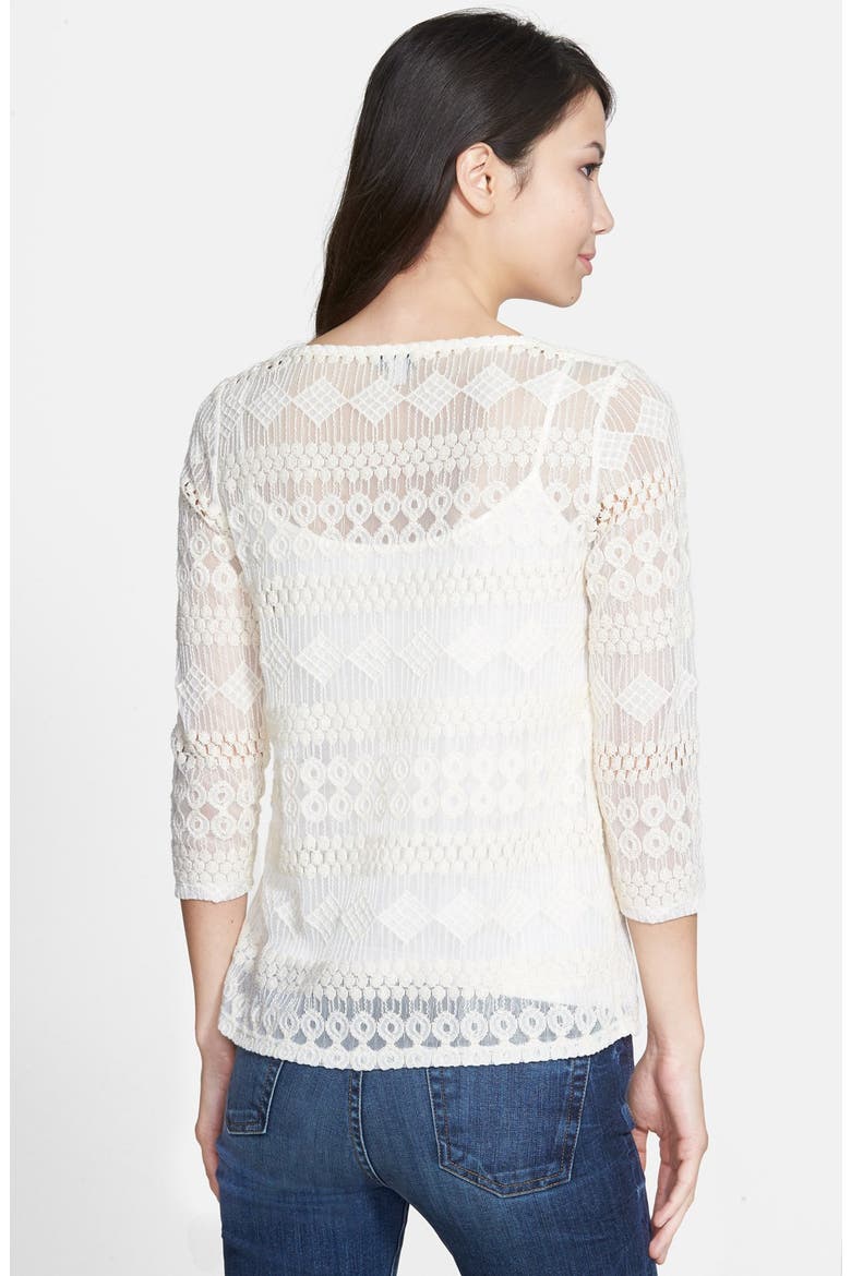 Square Neck Lace Top, Alternate, color, NIGORI