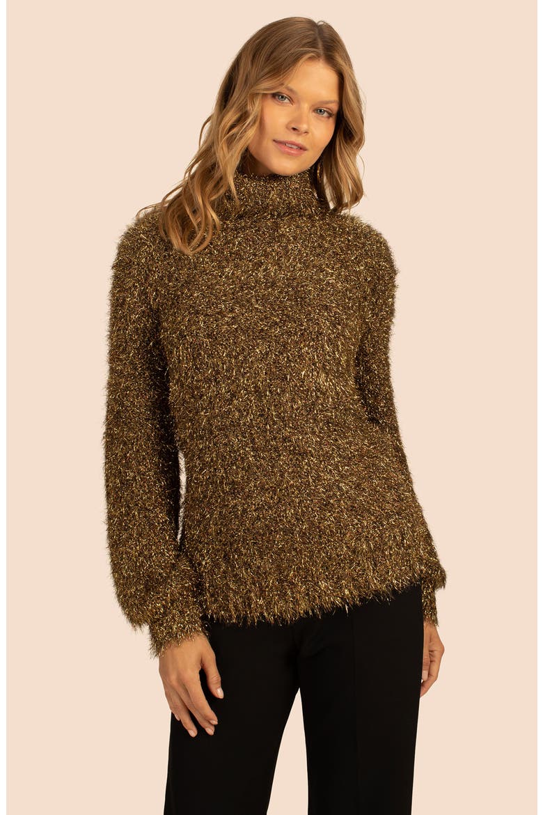Elara Turtleneck Sweater, Alternate, color, GOLD