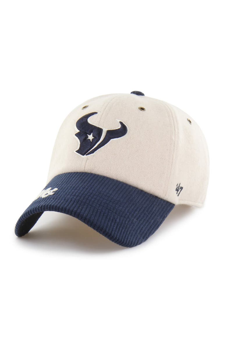 Women's '47 Natural/Navy Houston Texans Rope Script Clean Up Adjustable Hat, Alternate, color, Natural