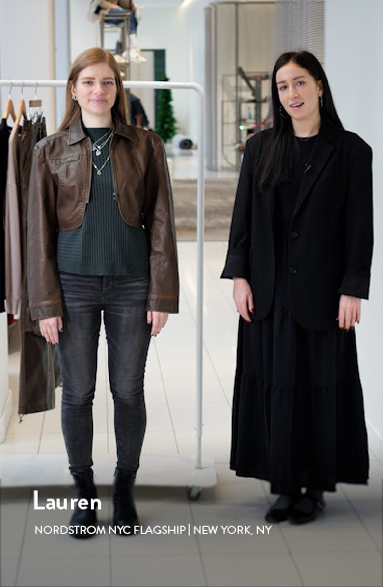 Hallie Crop Faux Leather Jacket, sales video thumbnail