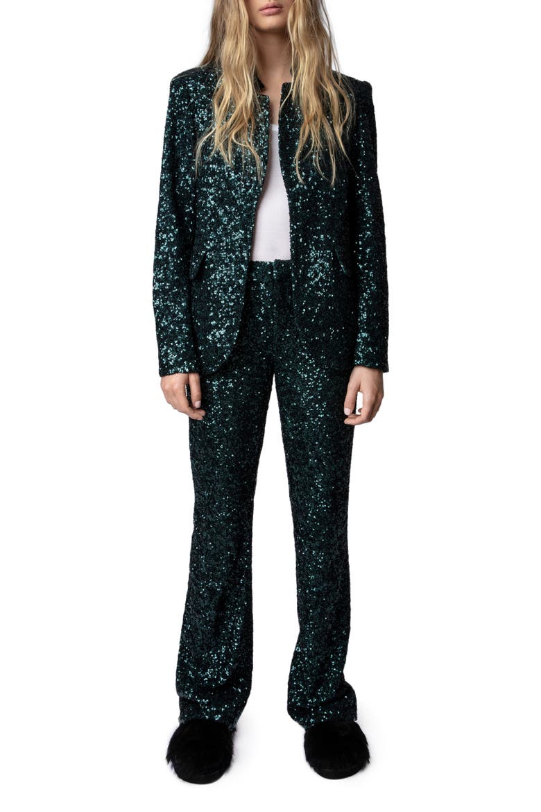 Very Sequin Jacket, Alternate, color, PEACOCK