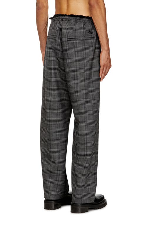 Diesel Wool Pants With A Drawstring Waist In Gray