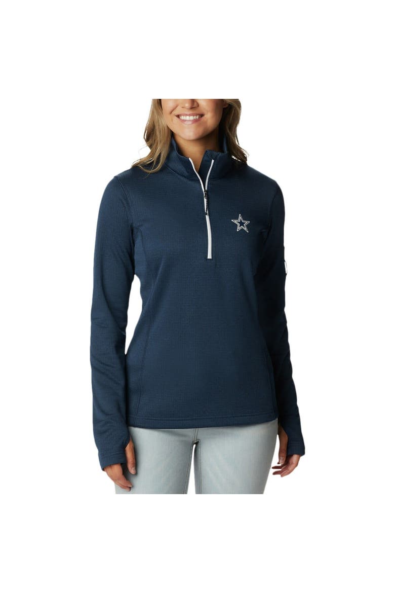 Women's Columbia Navy Dallas Cowboys Park View Omni-Wick Half-Zip Top, Main, color, Navy