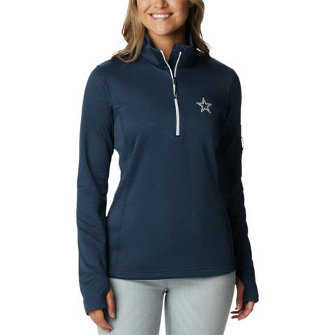 Women's Columbia Navy Dallas Cowboys Park View Omni-Wick Half-Zip Top