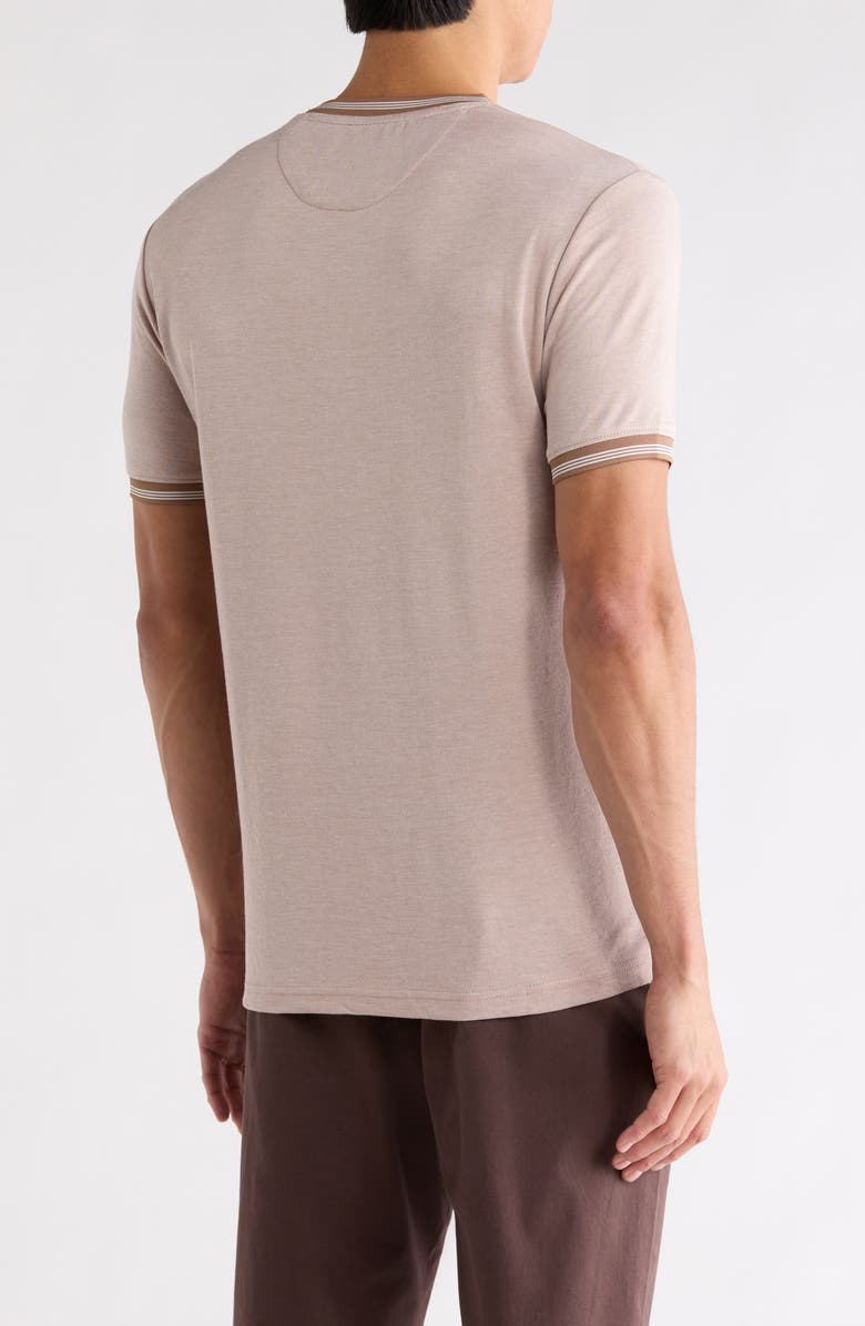 DENIM AND FLOWER Tipped Crewneck T-Shirt, Alternate, color, Beige