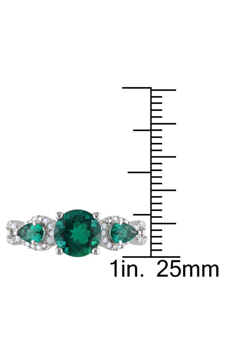 Gemstone & Diamond 3-Stone Ring, Alternate, color, Lab-Created Emerald