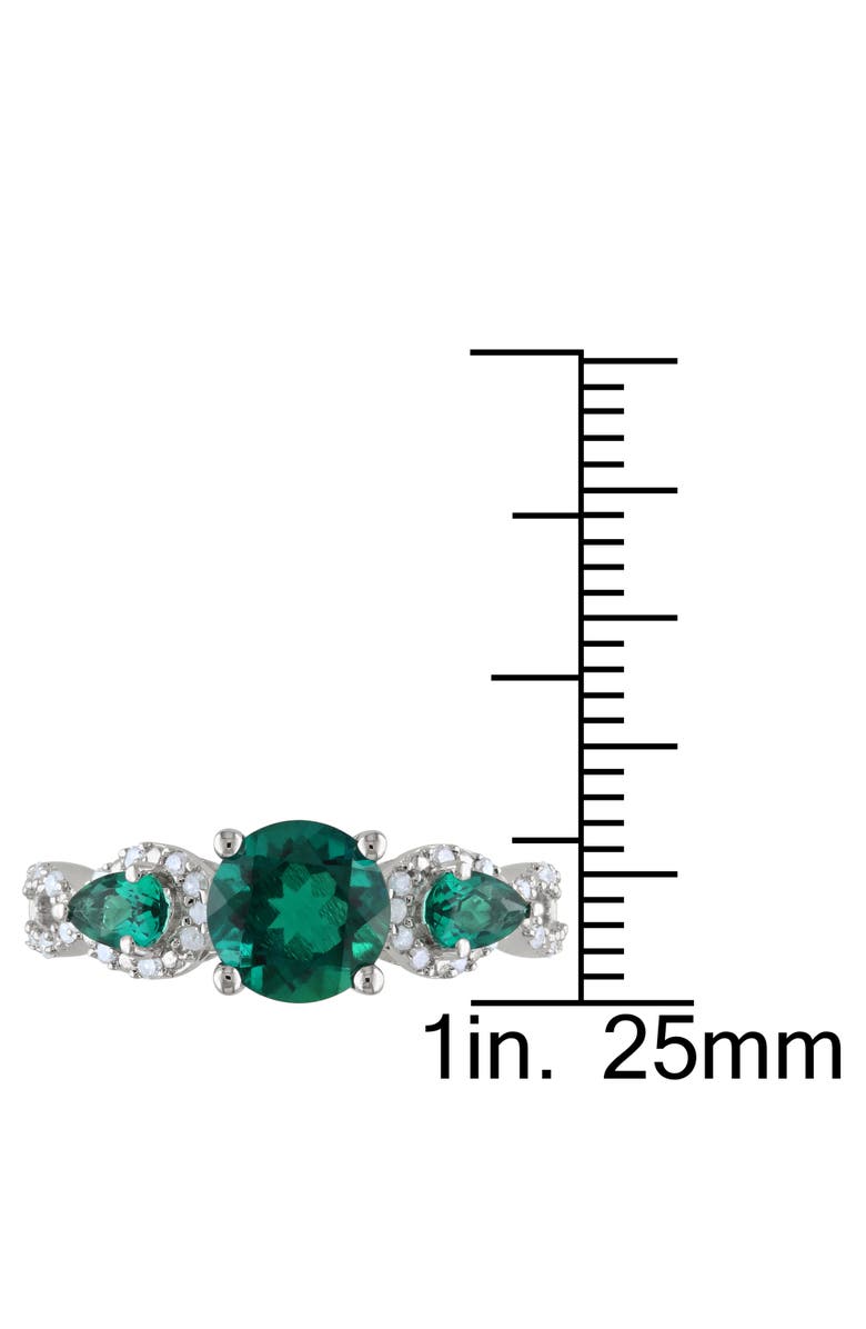 Julianna B. Gemstone & Diamond 3-Stone Ring, Alternate, color, Lab-Created Emerald