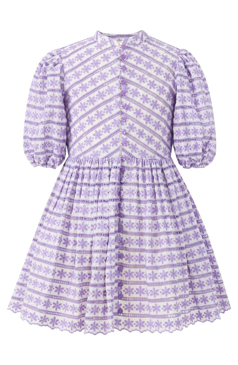 Marlo Kids Odessa Puff Sleeve Mini Dress, Main, color, Lavender