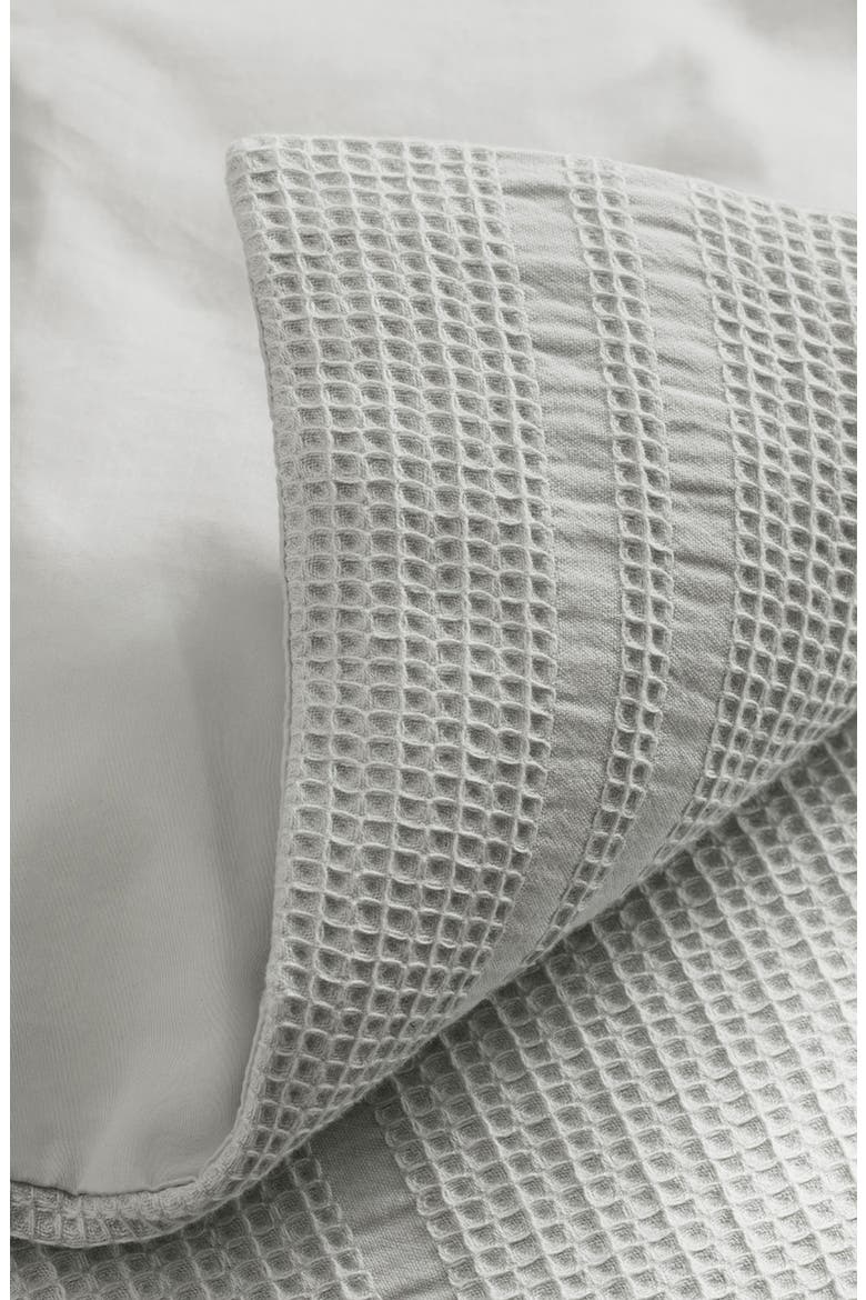 Waffle Weave Organic Cotton Duvet Cover & Sham Set, Alternate, color, SKY