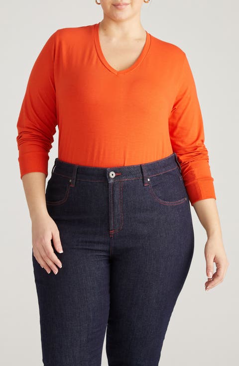 Long Sleeve V-Rex Tee (Plus Size)