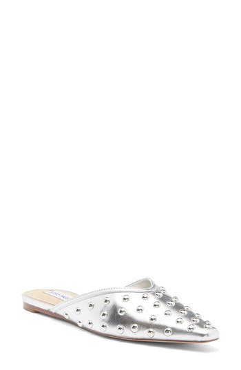 Shop Steve Madden Mayah Studded Mule In Silver