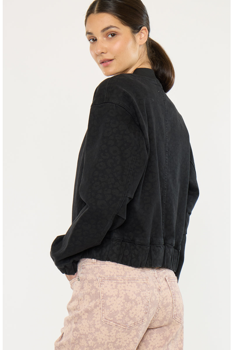 Mirabelle Bomber Jacket, Alternate, color, Black Leopard Print