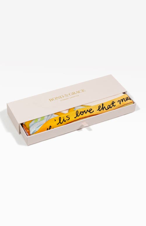 Bond & Grace Garrulous Flowers Art Scarf In Yellow