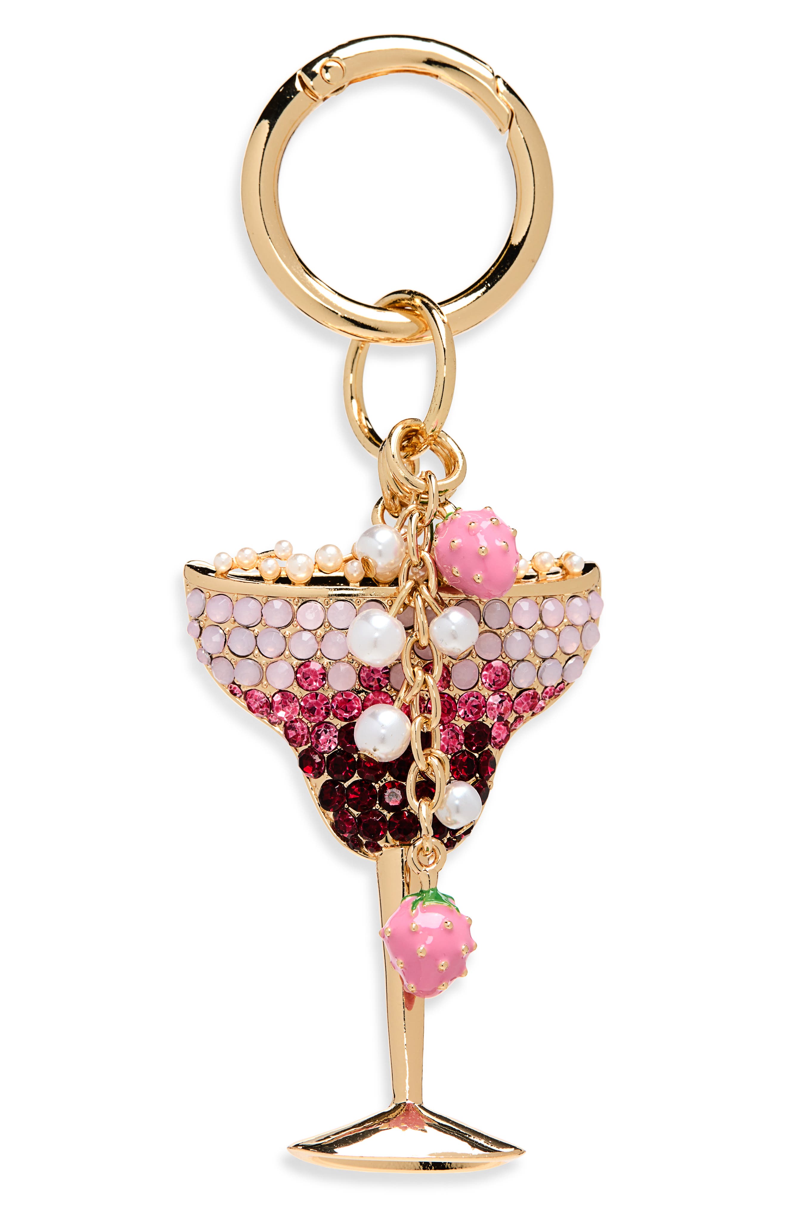 Strawberry Daiquiri Bag Charm, Main, color, PINK MULTI- GOLD