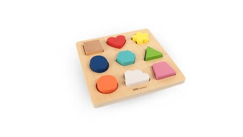 Color and Shape Sorter, Colorful Wooden Shape Puzzle for Children