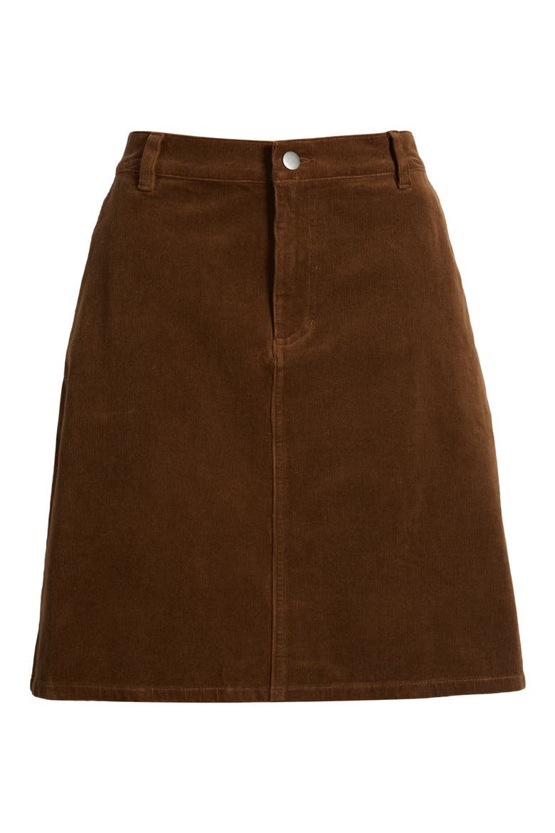 Stretch Organic Cotton Skirt, Alternate, color, MAHOGANY