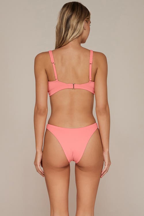 Swim Systems Paige Bikini Swimsuit Top In Coral Rio Rib