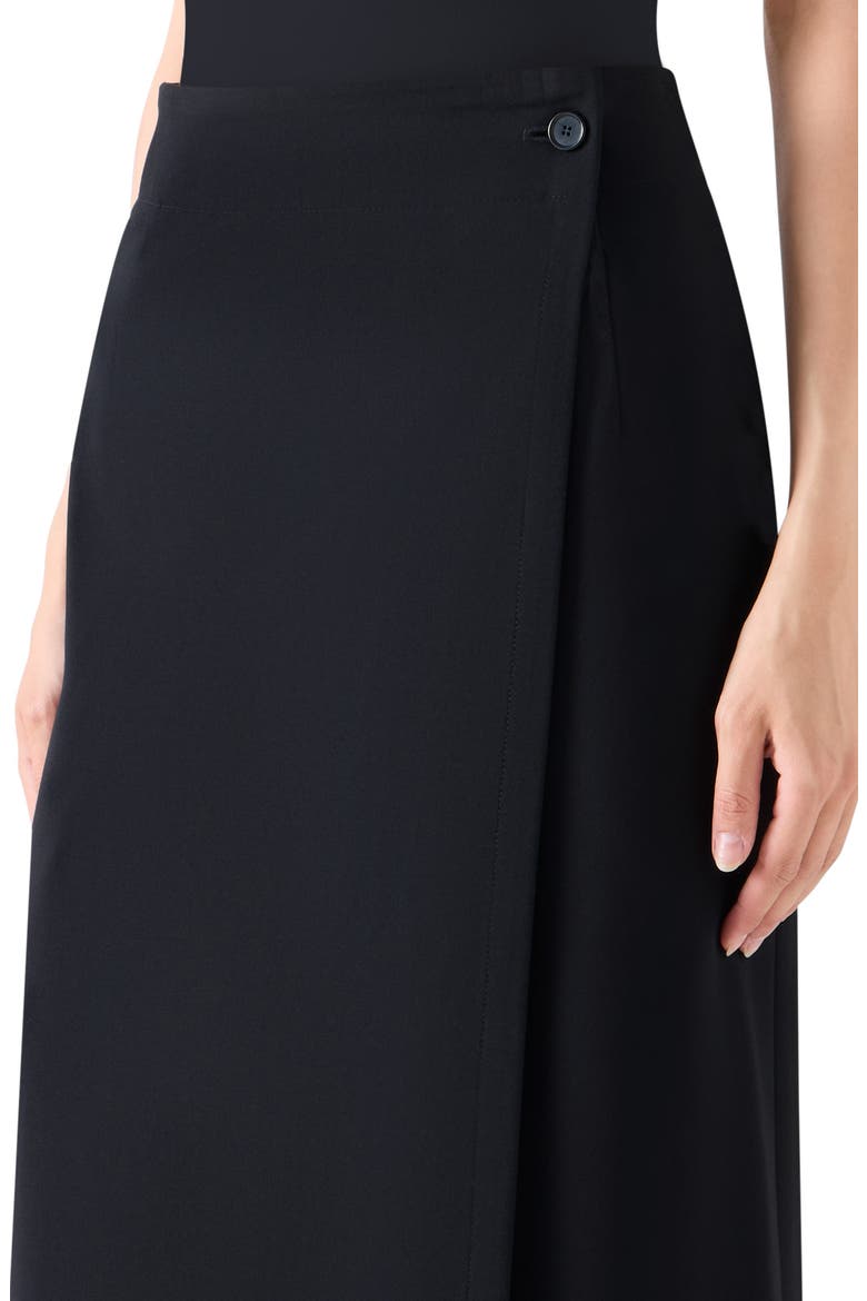 Signature Jersey Wrap Midi Skirt, Alternate, color, BLACK