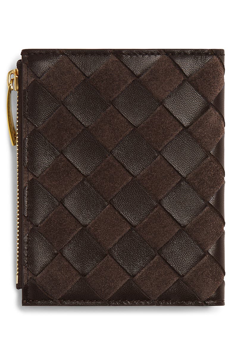 Bottega Veneta Small Suede & Leather Bifold Wallet, Alternate, color,