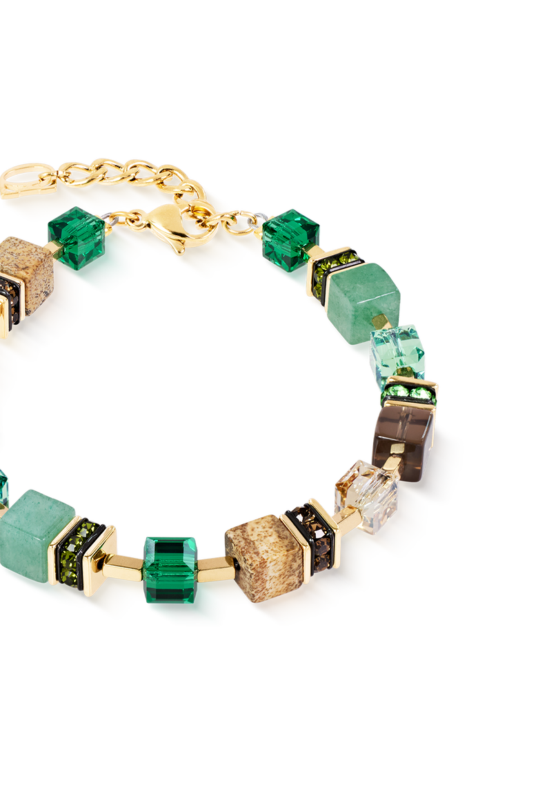 GeoCUBE® Precious Statement Bracelet Emerald Garden, Alternate, color, Green-Gold