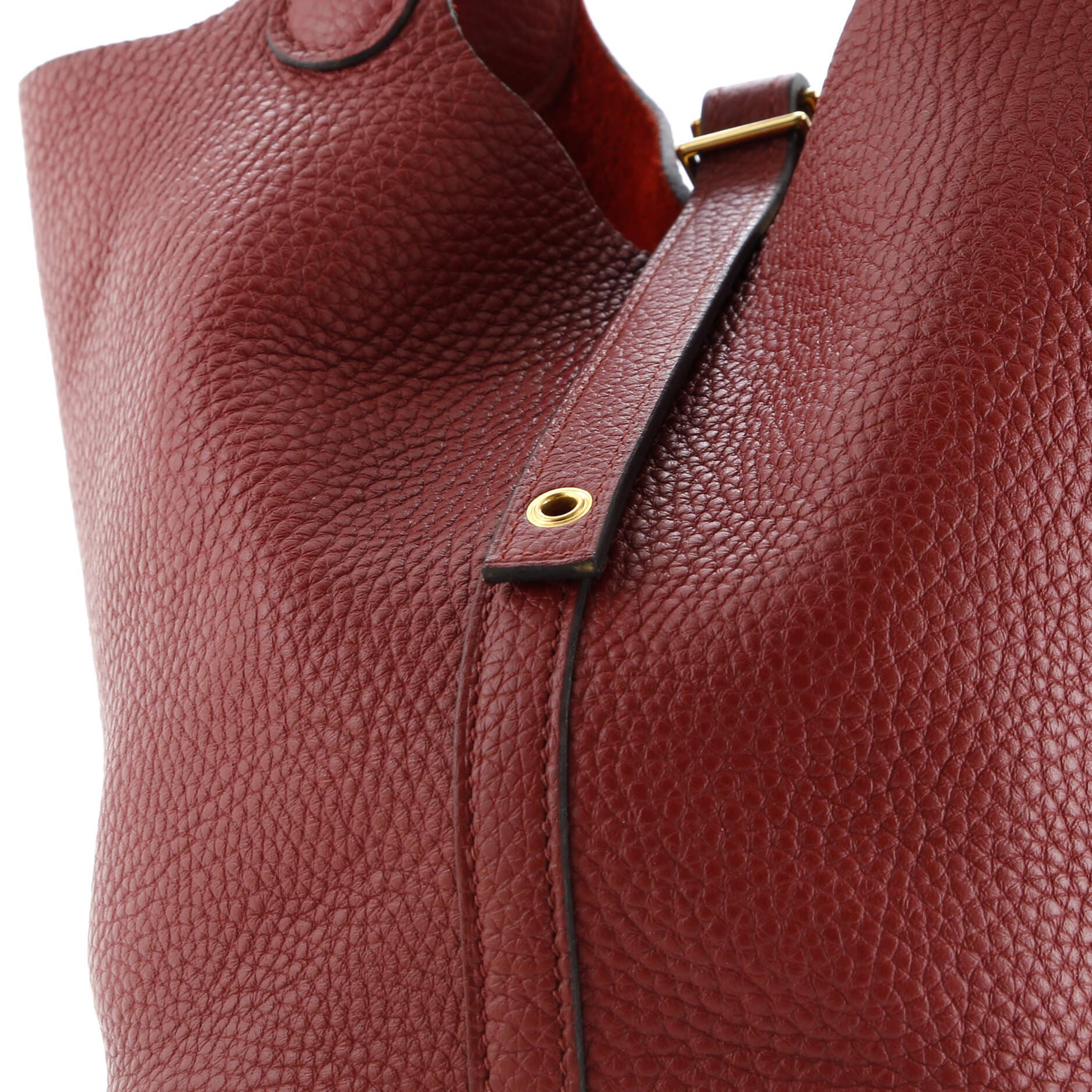 Pre-Owned Hermes Picotin Lock Bag Clemence PM, Alternate, color, Rouge H