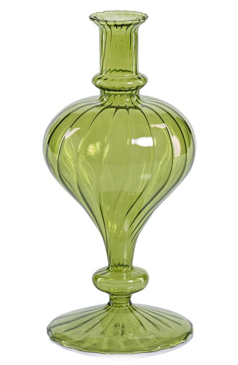 Vellum Set of 2 Spiral Glass Vases