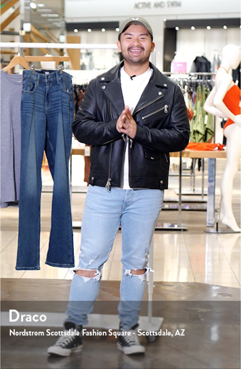 Full Zip Leather Biker Jacket, sales video thumbnail