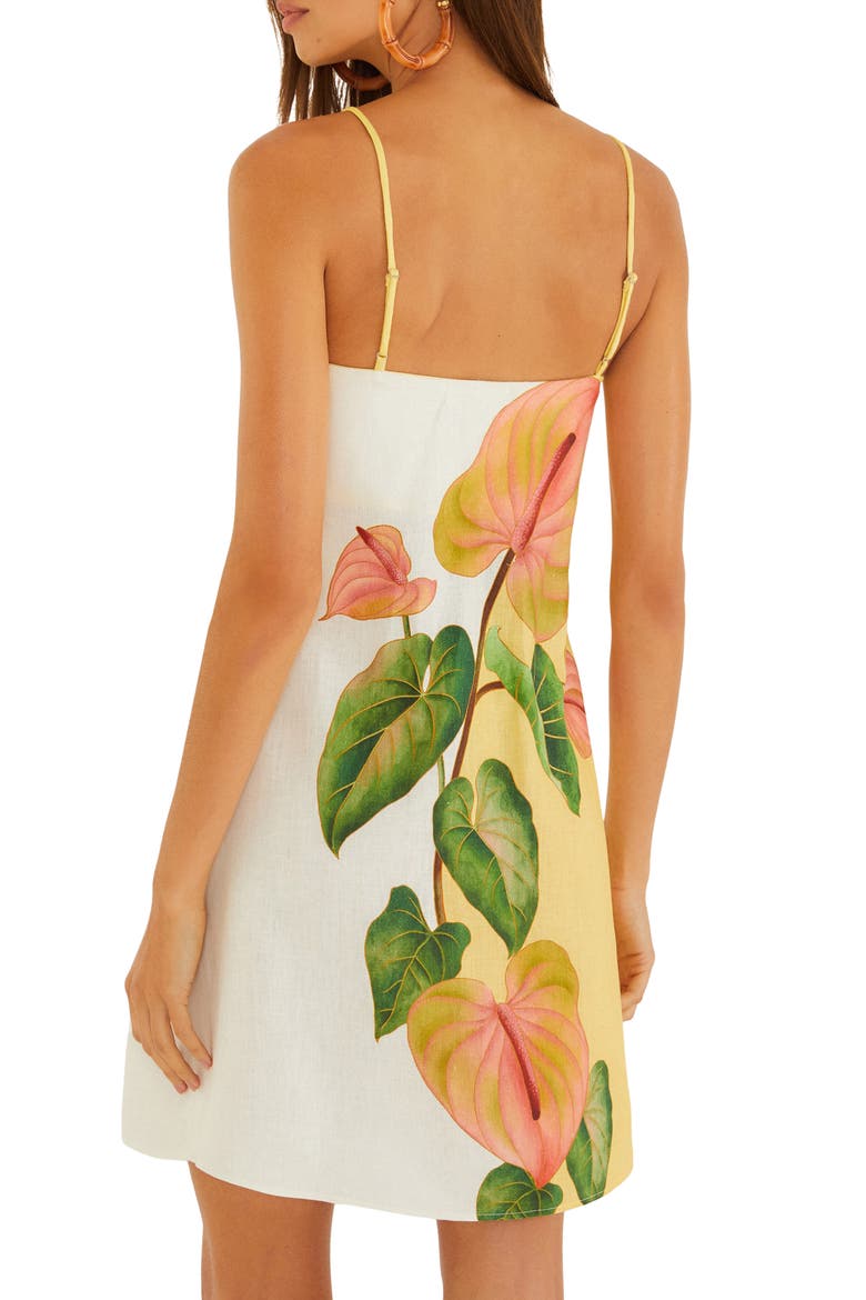 Anthurium Golden Linen Shift Minidress, Alternate, color, GOLDEN YELLOW