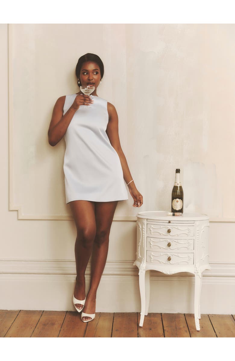 Six Stories Mini Mod Bow Dress, Alternate, color, Pale Blue