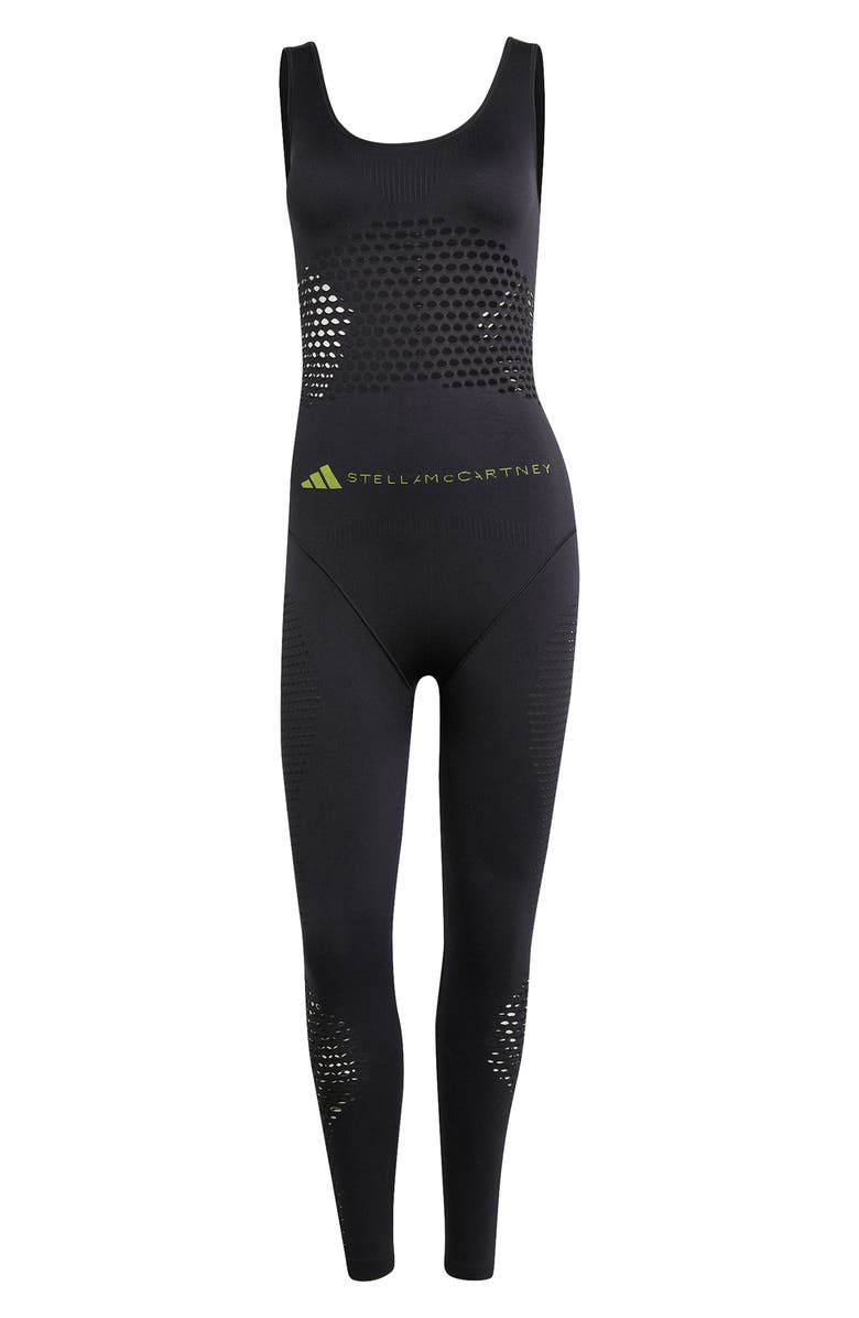 adidas by Stella McCartney ASMC Mesh Onesie Jumpsuit, Alternate, color, Black