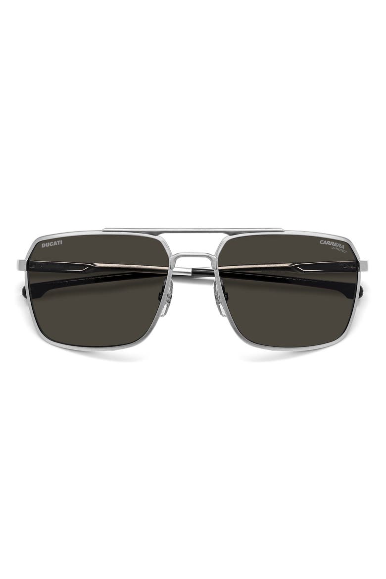 x Ducati Carduc 59mm Aviator Sunglasses, Alternate, color, BRUSHED PALLADIUM/ GREY