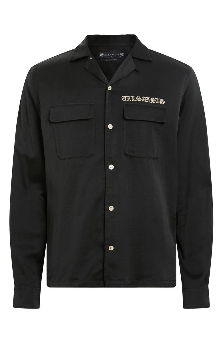 AllSaints Troya Logo Embroidered Utility Shirt, Alternate, color, 