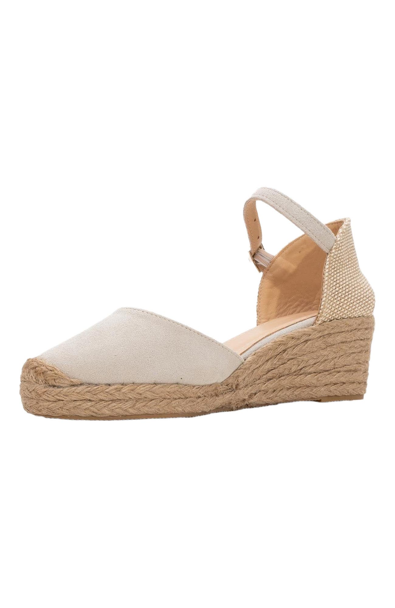 Aldea Leather Platform Espadrille, Alternate, color, Beige Suede Leather