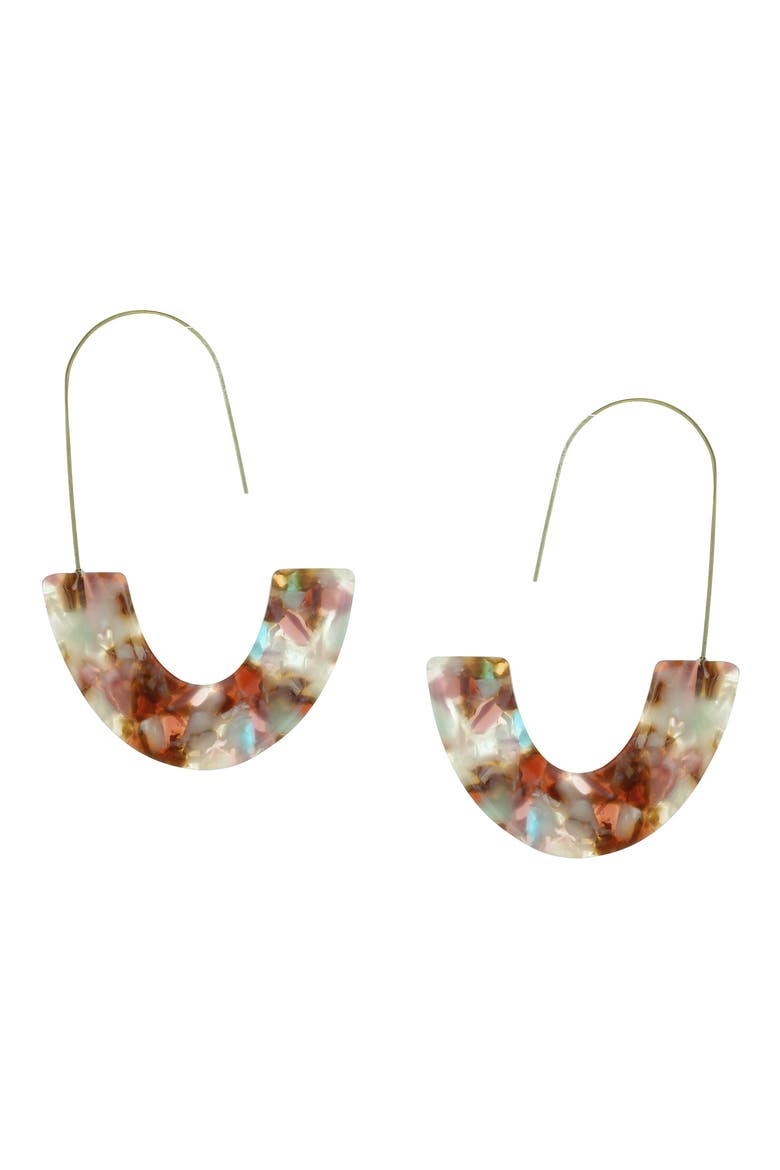 Tabby Multi-Color 76mm Hoop Earrings, Main, color, GOLD / MULTI