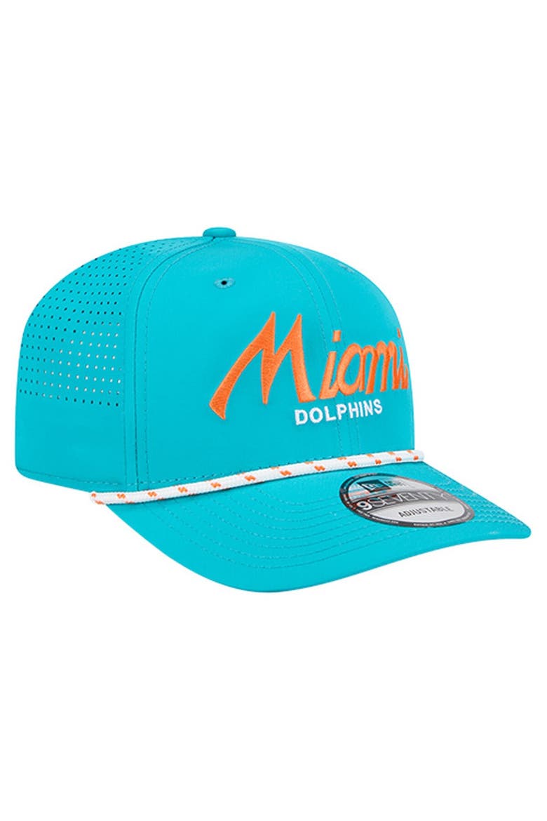 Men's New Era Aqua Miami Dolphins Script 9SEVENTY Adjustable Hat, Alternate, color, Aqua