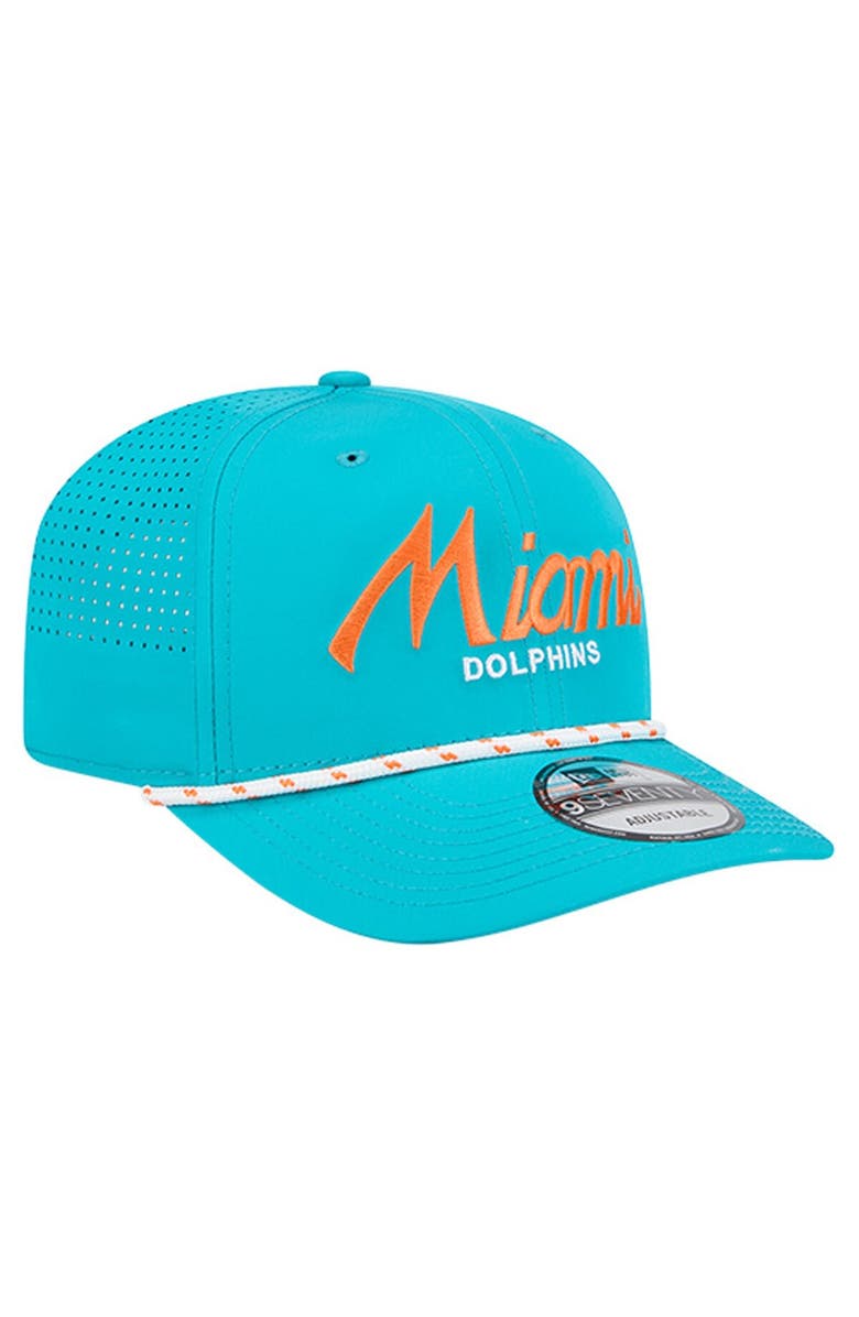 New Era Men's New Era Aqua Miami Dolphins Script 9SEVENTY Adjustable Hat, Alternate, color, Aqua