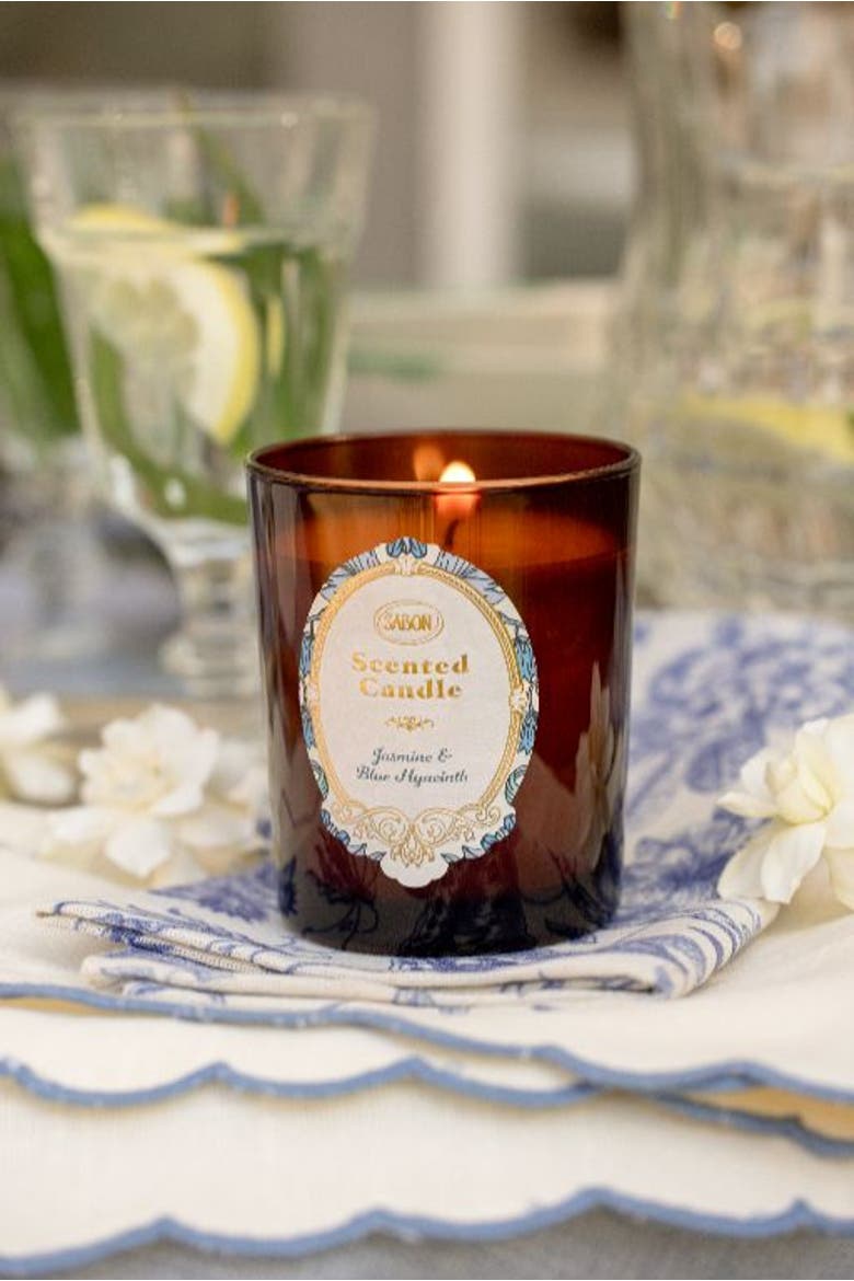 Candle Glass Jasmine & Blue Hyacinth, Alternate, color, Jasmine & Blue Hyacinth