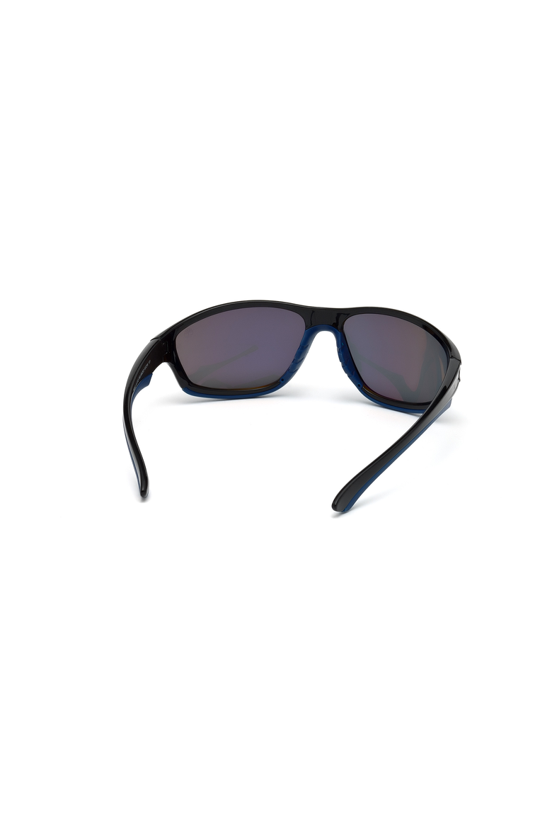Rounded Wraparound Polarized Sunglasses, Alternate, color, Shiny Black / Smoke