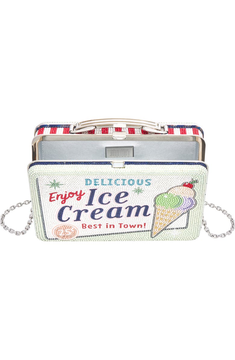 Judith Leiber Best Ice Cream Lunchbox Crystal Clutch, Alternate, color,