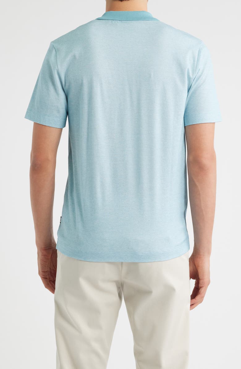 BOSS Pye Textured Johnny Collar Polo, Alternate, color, Light Blue