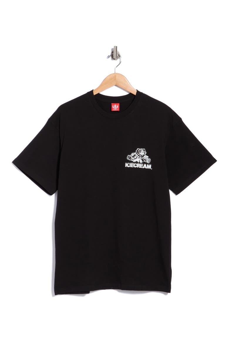 Rose Graphic T-Shirt, Main, color, BLACK