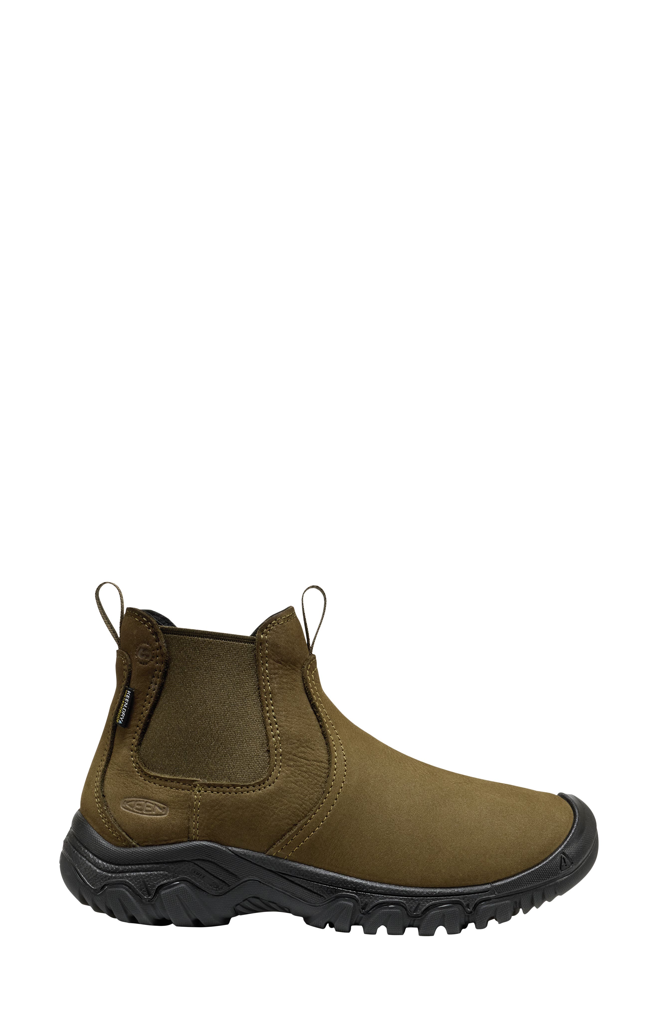 Greta Chelsea II Waterproof Leather Bootie, Alternate, color, DARK OLIVE/ BLACK