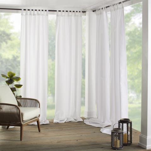 Matine Solid Tab Top Indoor/outdoor Window Curtain