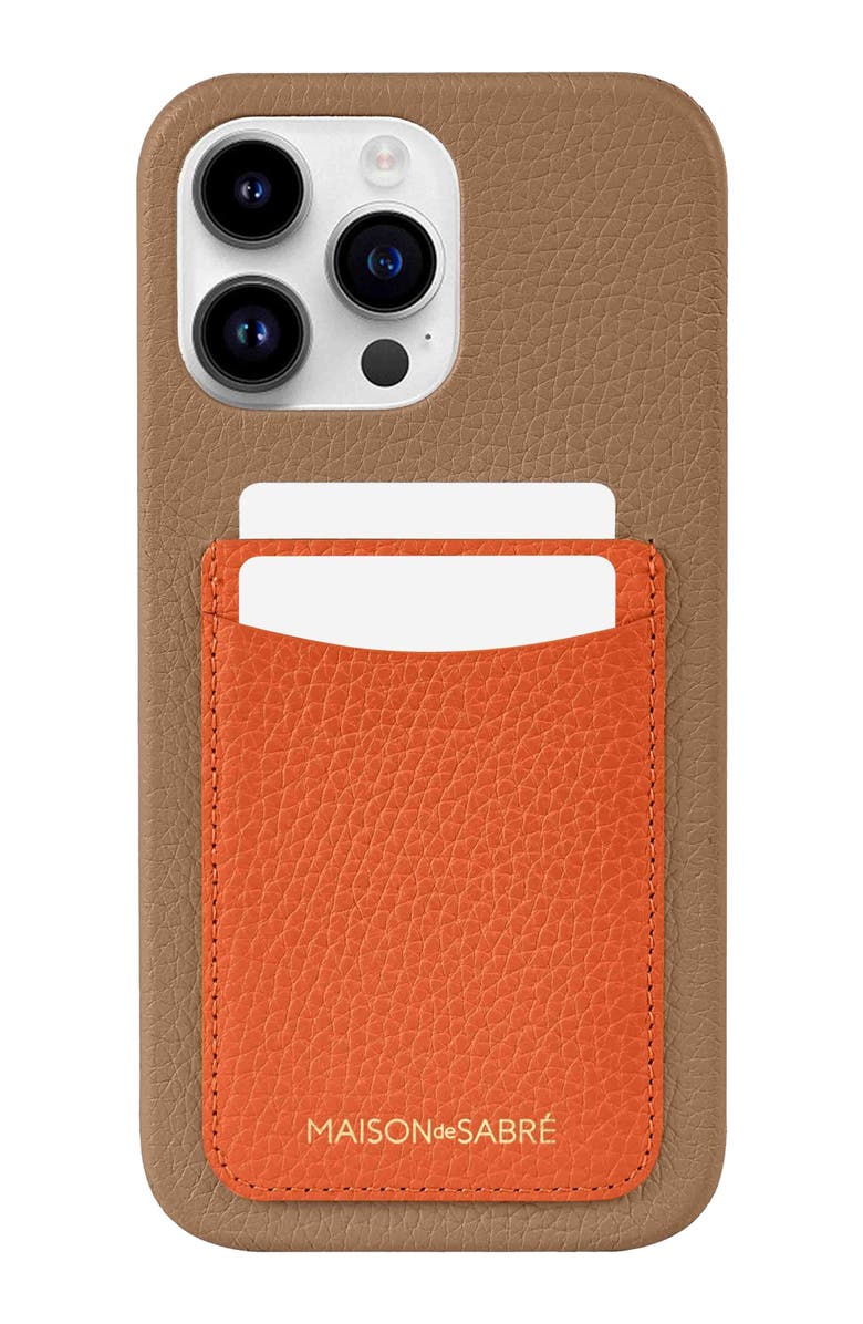MAISON de SABRÉ Card Phone Case, Alternate, color, Manhattan Sandstone