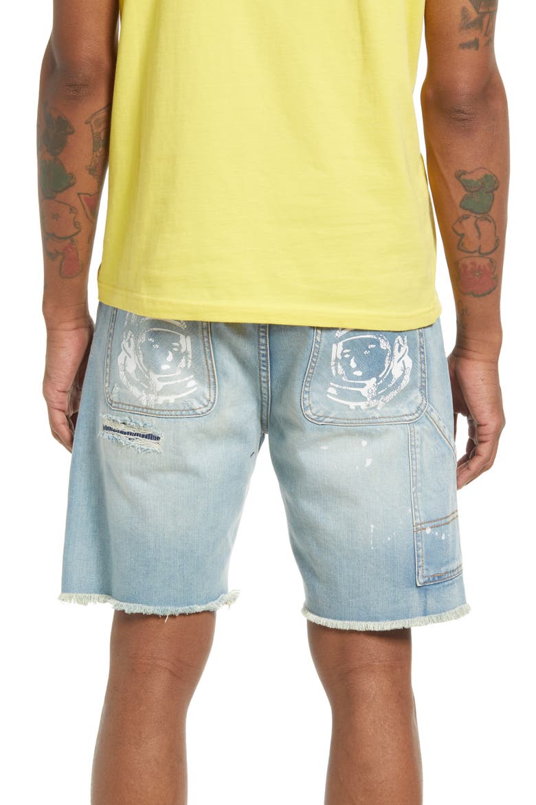 Double Star Rip & Repair Cutoff Denim Shorts, Alternate, color, AXIS