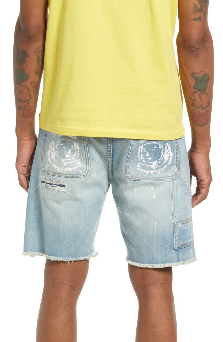 Billionaire Boys Club Double Star Rip & Repair Cutoff Denim Shorts, Alternate, color,