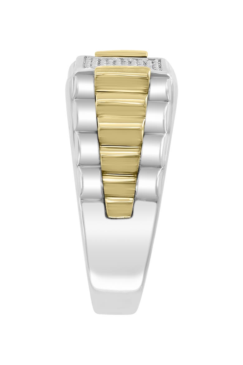Diamond Two-Tone Statement Ring in Sterling Silver & 14K Yellow Gold, Alternate, color, Yellow